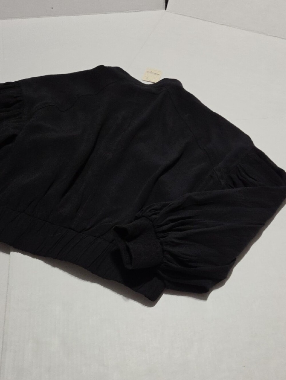 Free People Black Zip-Front Cropped Jacket with Gold Zipper - Picture 8 of 10